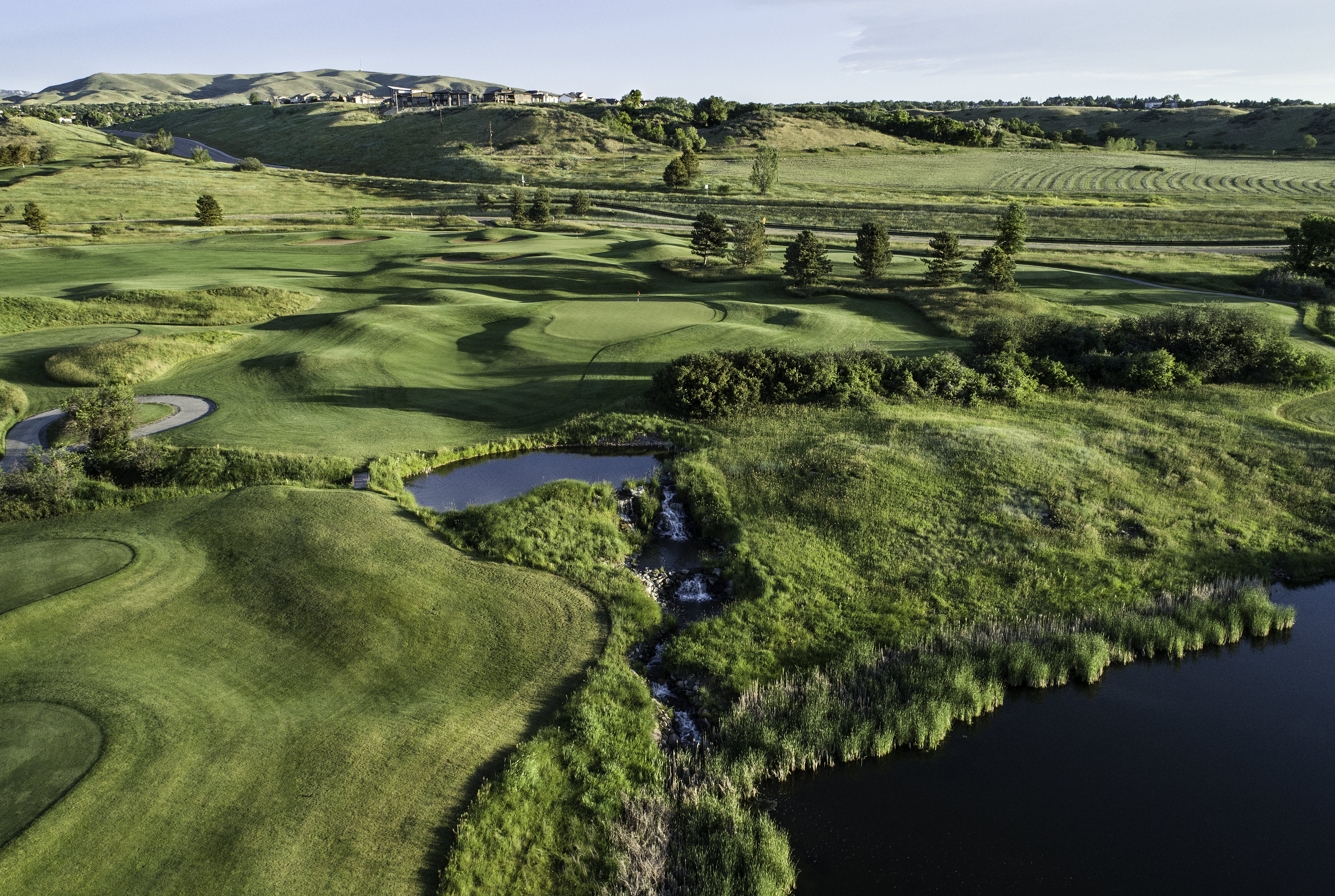 aerial view of Fox Hollow's Meadow #4 with water features